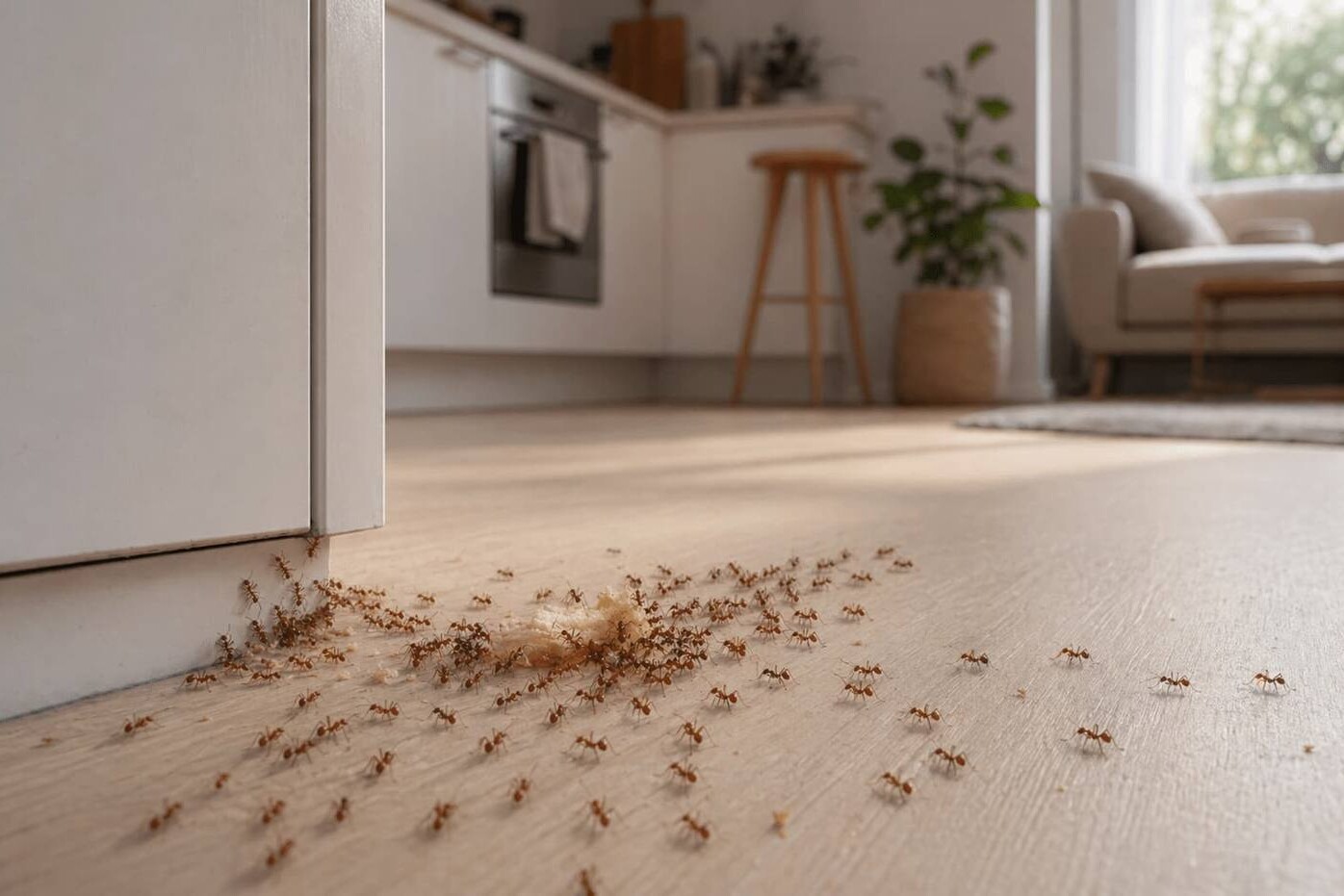 Fourmis au sol dans une cuisine a Nice