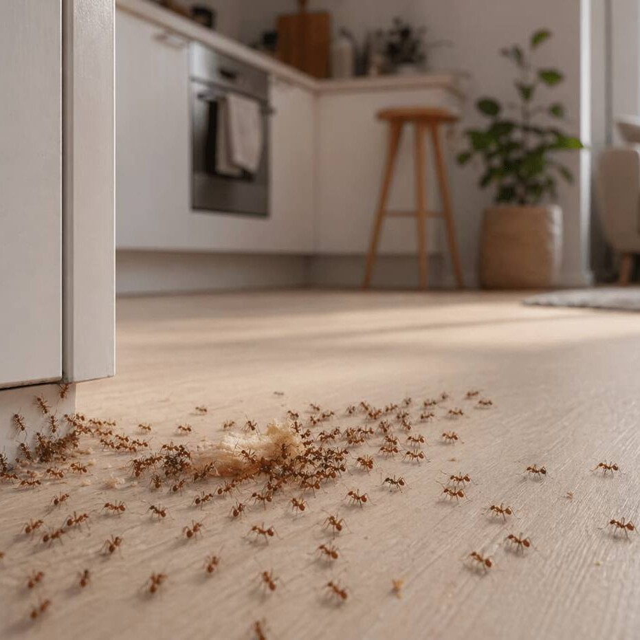 Fourmis au sol dans une cuisine a Nice