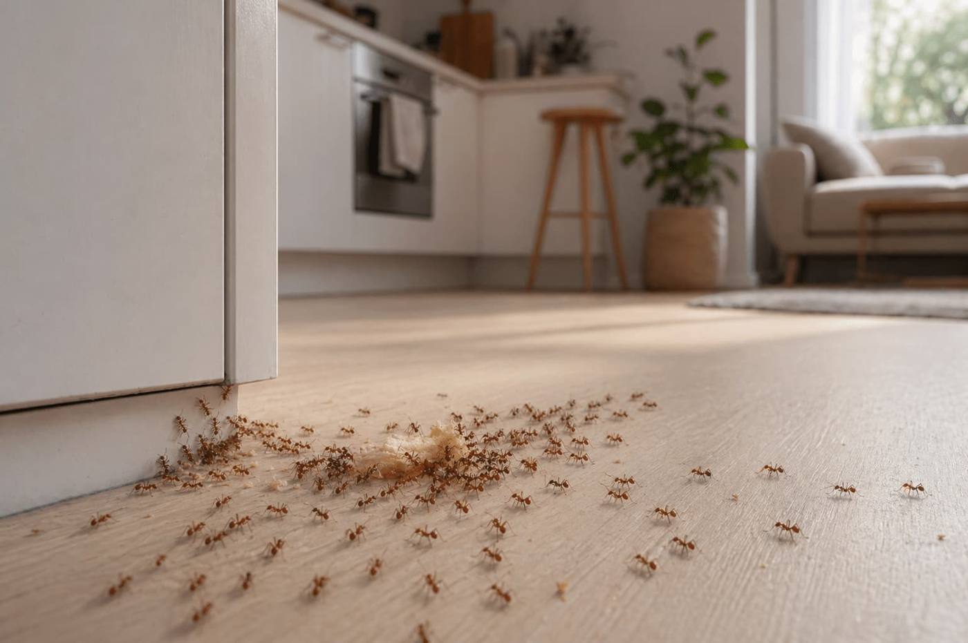 Fourmis au sol dans une cuisine a Nice